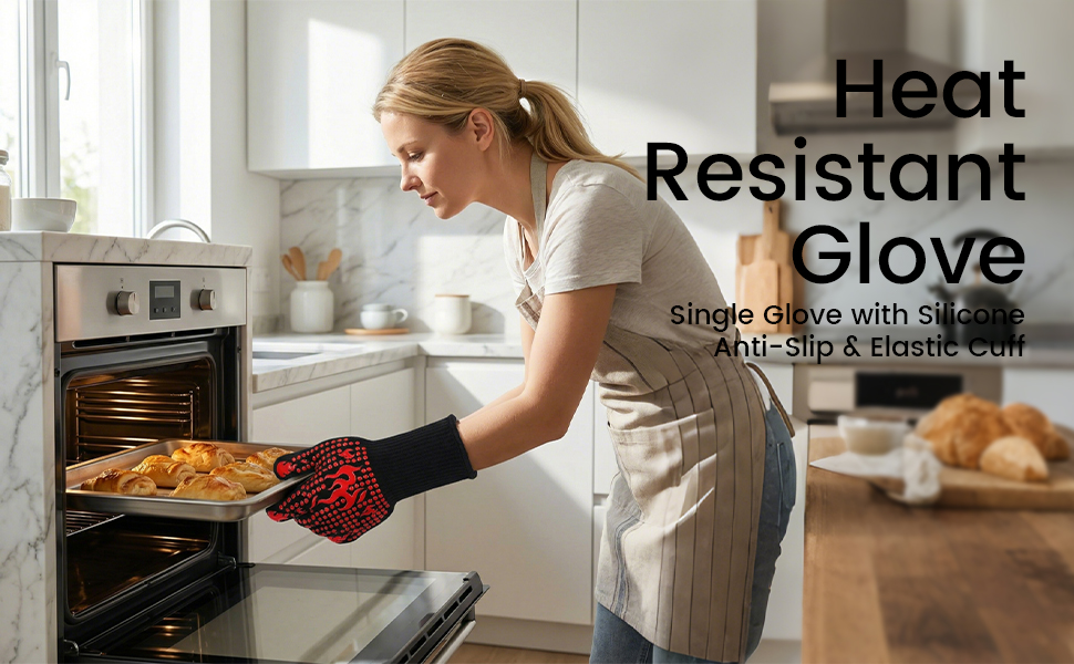 Heat-Resistant Single Glove for Kitchen Tasks