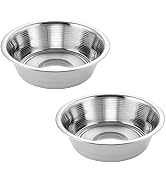 Hell Blues 11 Cups Stainless Steel Dog Bowls, 10" Diameter, 3" Height, Double Pack, Dishwasher Safe