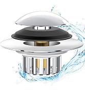 Bathtub Drain Stopper, Drain Hair Catcher and Cover, Pop-up Tub Stopper with Effective Filter Bas...