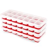 Ice Cube Trays 4 Pack, Airabc Silicone Ice Cube Trays with Removable Lid, Easy-Release Flexible 1...