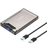 Tccmebius 2.5'' Hard Drive Enclosure USB 3.0 to SATA HDD External Case Housing for 2.5 Inch 9.5mm...