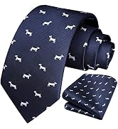 HISDERN Ties for Men Fun Animal Tie Handkerchief Business Classic Designer Mens Ties Novelty Neck...