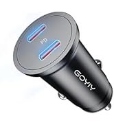GOYIY USB C Car Charger, Mini 60W USB C Fast Charging Cigarette Lighter, Dual PD3.0 Car Charger C...
