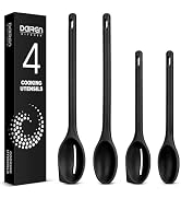 Silicone Cooking Spoons Set, Heat Resistant Kitchen Utensils, Non-Stick BPA Free Solid & Slotted ...