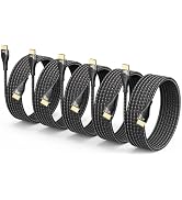 DIOOEER 10K 8K HDMI Cable 10 FT 5-Pack, HDMI to HDMI 2.1 Cable 10 Foot Ultra High Speed Braided C...