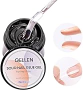 Gellen Solid Nail Glue Gel for False Nail Tips, Huge Capacity 15g Press on Nail Glue Solid Acryli...