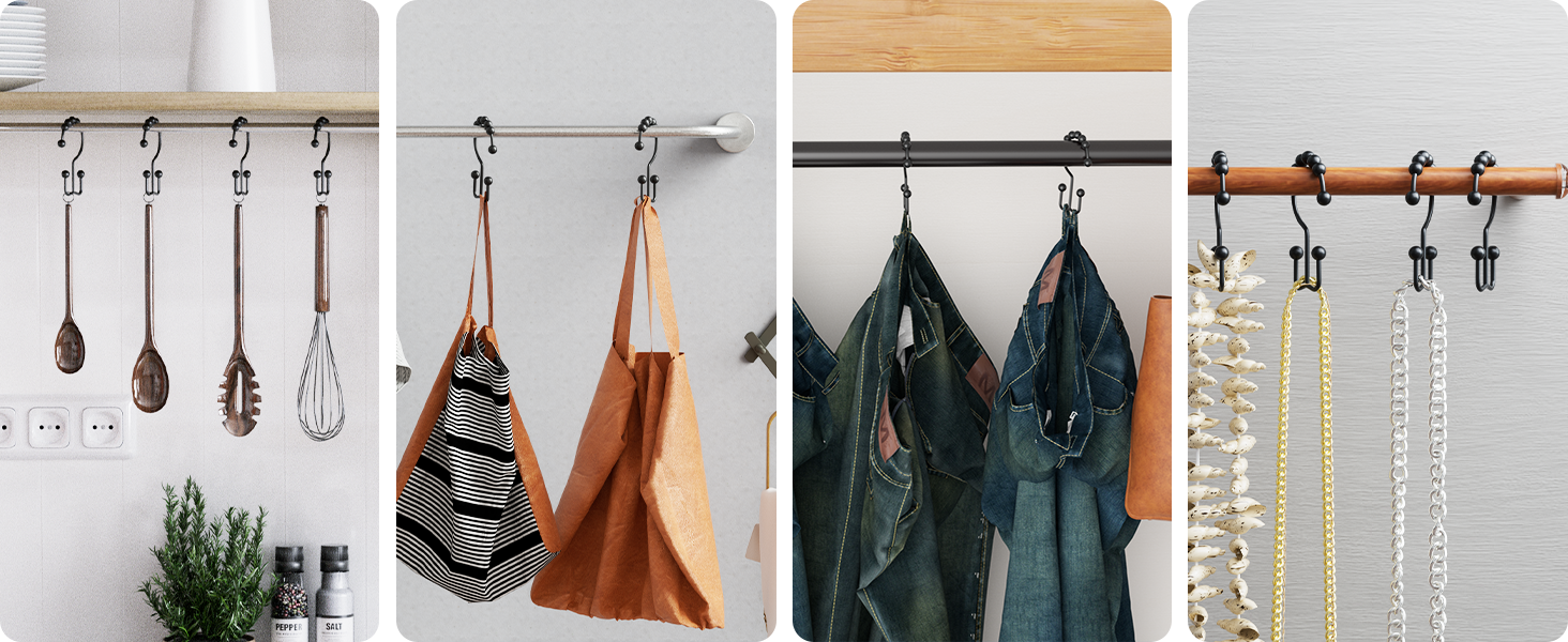 Matte Black Shower Hooks