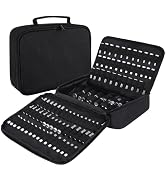LOTCAIN 138 Hole Portable Socket Organizer, Drill Bit Organizer Drill Bit Holder Bit Pouch 1/4-In...