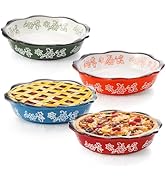 Cedilis 4 Pack Ceramic Mini Pie Pans, 6 inch Pot Pies Pan with Fluted Rims, 10oz Small Pie Dish f...