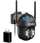CKK 2K Security Camera Outdoor Corded Power, 3MP PTZ WiFi Home Security Camera - 2.4G/5G Dual-Ban...