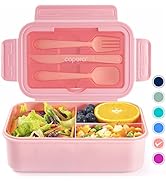 Caperci Classic Bento Box Adult Lunch Box for Older Kids - Leakpoof 47 oz 3-Compartment Lunch Con...