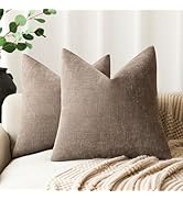 Foindtower Pack of 2 Soft Textured Throw Decorative Pillow Covers Square Accent Solid Cushion Cov...