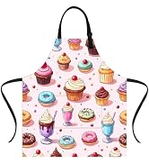 THISFIND Women Apron for Cooking Baking Grilling Gardening With Pockets Oil Water Resistant Apron...