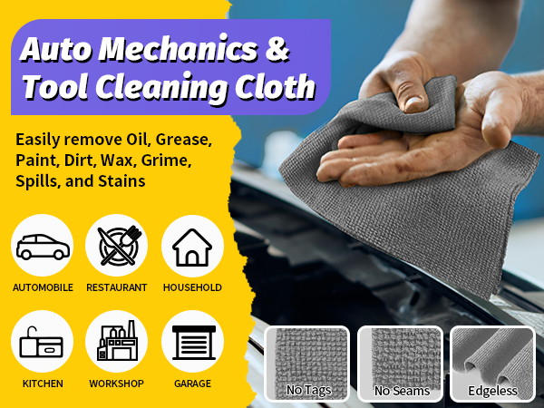 Lint Free Streak Free Cleaning Rags for Car, Kitchen, and Window