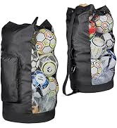 Fitdom Heavy Duty XL Soccer Mesh Equipment Ball Bag w/Adjustable Shoulder Strap Design for Coach....