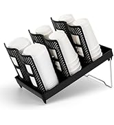 Coffee Cup Holder for Countertop, Cup and Lid Dispenser with 6 Compartments for 5-20oz Disposable...