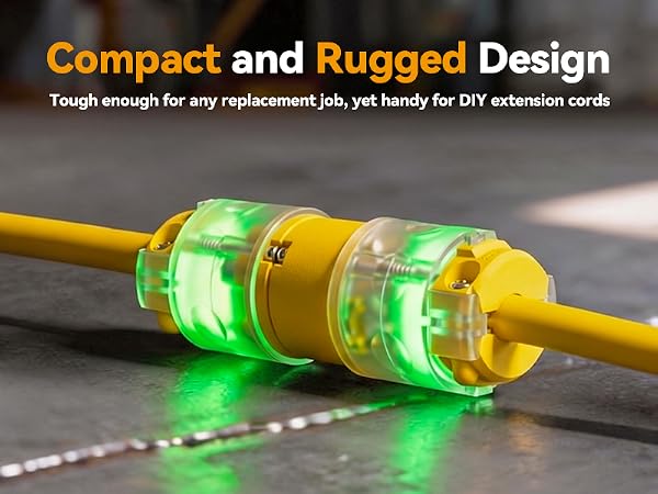 plug and connector 15amp 2pole wire grounding