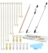 Coopache 10PCS Necklace Extender with Clasps and Closures, 3PCS Bracelet Helper Tool, Clasps Chai...