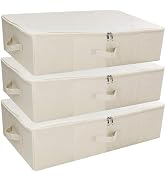iwill CREATE PRO 3 Pcs Collapsible Rigid Storage Bins for Underbed Organiser, Folding Fabric Stor...
