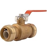 SharkBite 1 Inch Ball Valve, Push to Connect Brass Plumbing Fitting, Water Shut Off, PEX Pipe, Co...
