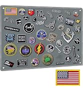 IronSeals Tactical Board Patch Organizer Holder Display with Loop Surface, Steel Ring and Flag Pa...