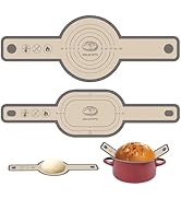 Koolstuffs Silicone Bread Sling Oval and Round, 2 PCS Nonstick&Reusable Bread Baking Mats, Easy-T...