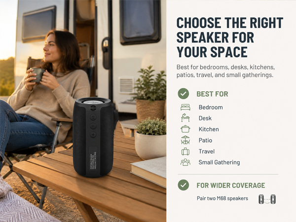 Portable Bluetooth Speaker, Bluetooth Speakers Wireless with Deep Bass