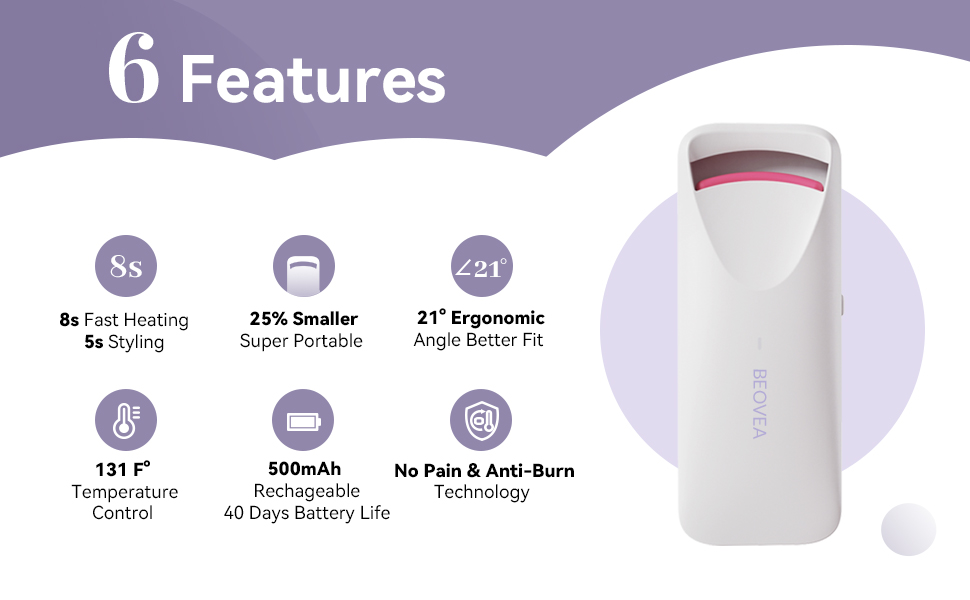 fast heating mini portable travel size ergonomic all eye shapes temeperature control long lasting