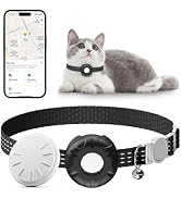 Cat GPS Tracker, Waterproof Pet Tracker for Cats, Cat GPS Tracker Collar with Safety Elastic Buck...