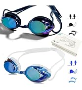 PHELRENA Swimming Goggles 2 pack, Professional Kids Swim Goggles Anti Fog UV Protection Clear Vis...