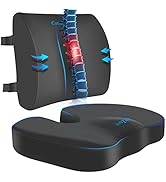 CushZone Seat Cushion, Lumbar Support Pillow with Adjustable Strap-Chair Cushions for Sciatica Pa...