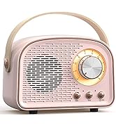 SpringFlora Retro Bluetooth Speaker, Cute Mini Speaker with FM Radio, Portable Wireless Speaker w...