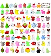 Hatende 80PCS Christmas Squishies Mochi Squishy Toys for Kids, Christmas Party Favors Toy Bulk St...