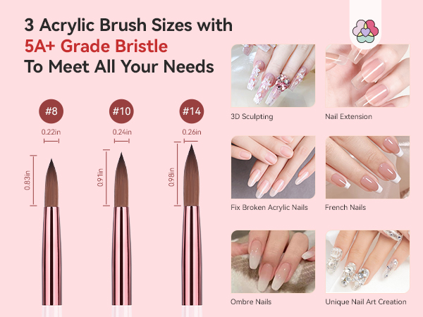 acrylic nail brush set