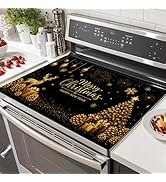 HOMETITUTE Christmas Stove Top Cover 28x20 Inch Glass Top Protector Silicone Cooktop Mat Heat Res...