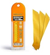 Berkling 18mm Utility Knife Blades, Titanium Fully Plated SK2H Steel Replacement Blade | 3x Sharp...