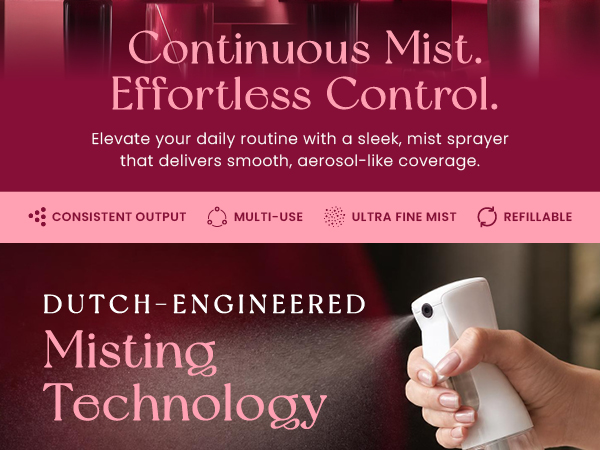 Beautify Beauties Spray Bottles. Dutch Engineered Misting Technology