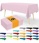 Smiry Disposable Table Cloth - 6 Pack, 54 x 108 Inch Table Cloths for Parties, Decorative Tablecl...