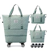 Rolling Duffle Bag with Wheels,Expandable Foldable Duffle Bag,Detachable Rolling Wheels,Rolling L...