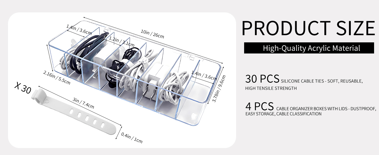 4 Pack Cable Storage Organizer