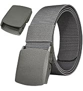 JIFANPAUL Men's Adjustable Tactical Belt, TSA Outdoor Military Nylon Canvas Webbing Work Belt,Met...