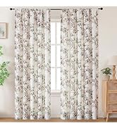 Aiyufeng Floral Curtains for Bedroom 84 Inch Length 2 Panels Set, Rod Pocket Elegant Flower Print...