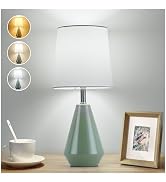 bdayanx Small Bedside Table Lamp for Bedroom - Reading Desk Lamp with 3 Color Temperatures,15.5" ...