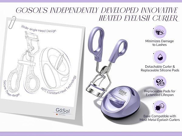 GOSOL'S INDEPENDENTLY DEVELOPED INNOVATIVE HEATED EYELASH CURLER