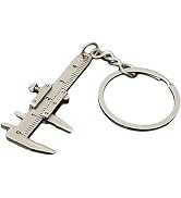 Sluswallow 1Pc Silver Fashion Mini Vernier Caliper Keychain Zinc Alloy 3D Movable Precision Minia...