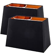 Wellmet Set of 2 Square Lampshade, 12" X14" X10" Replacement Lampshade, No Assembly Required, Cla...