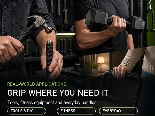 Tools, fitness equipment and everyday handles