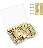 VIPMOON 30 Pcs Small Hinges Retro Decorative Mini Hinges and 150 Pieces 7mm Micro Screws with Sto...