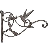 Mkono Hanging Plant Bracket Hook Iron Decorative Plant Hanger for Flower Basket Bird Feeder Wind ...