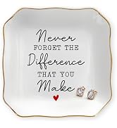 OASSIE Teacher Valentine Gift - 4"x4" Ceramic Jewelry Dish Tray - Thank You Appreciation Birthday...